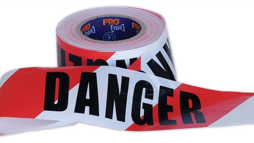 Warning Tape Red and White